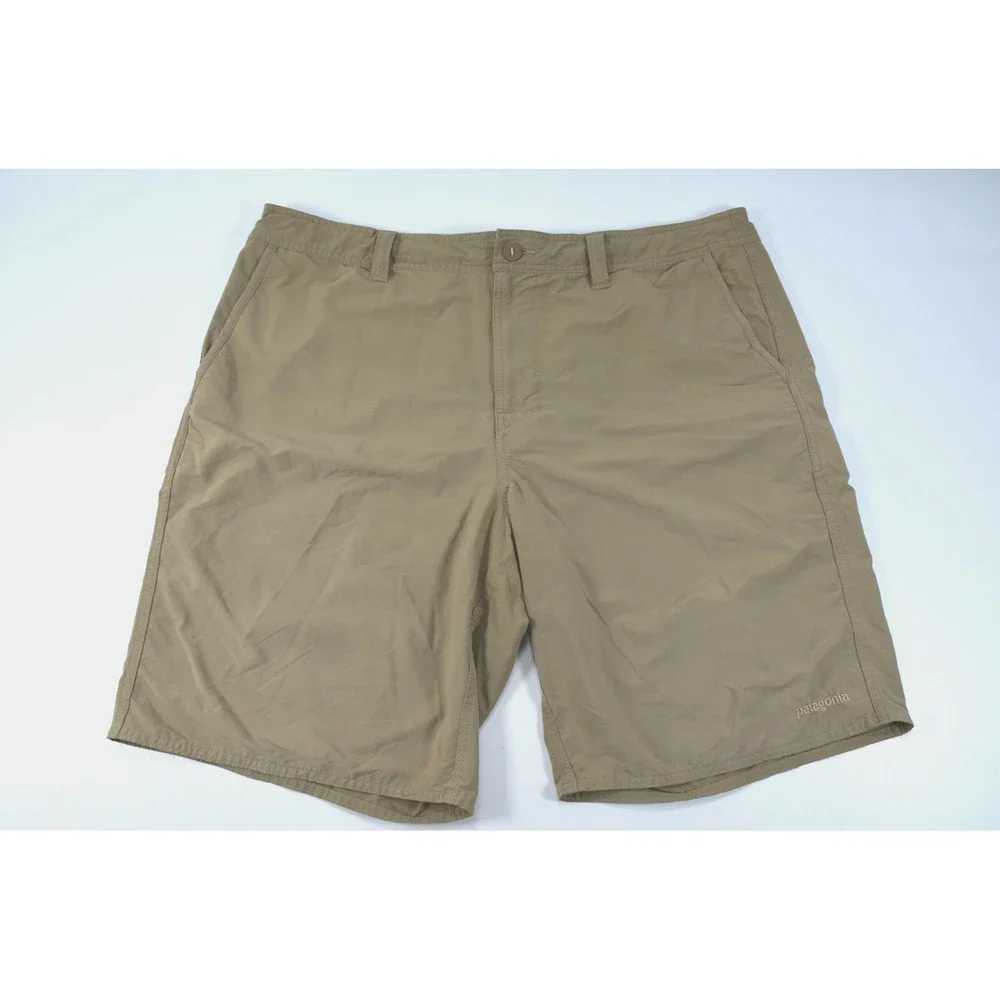 Patagonia Nylon Blend Shorts Mens 40 Beige Walk Drawstring Canoe Kayaking Hiking